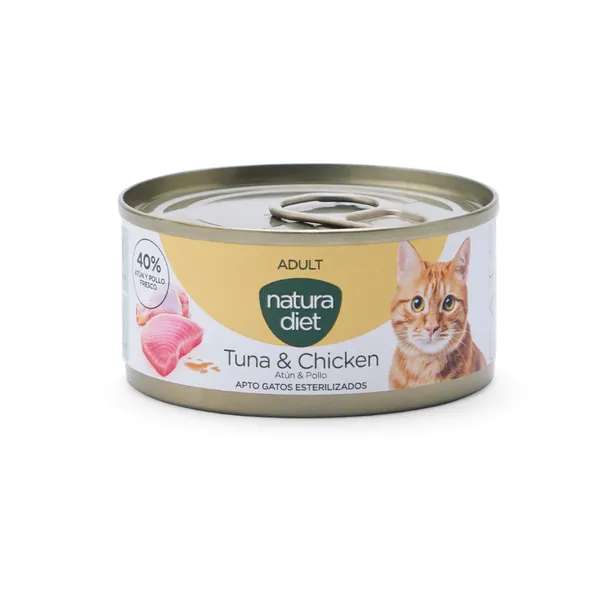 85 g Natura Diet Adult Atún & Pollo lata para gatos