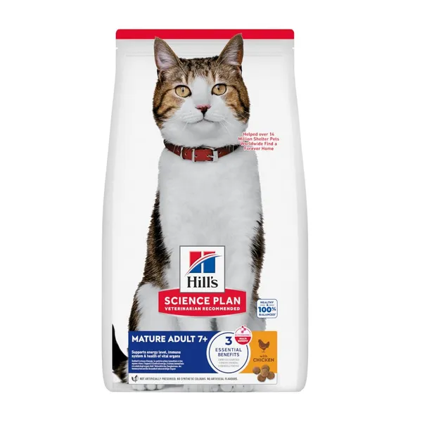 10 kg Hill's Science Plan Mature Adult 7+ Pollo pienso para gatos
