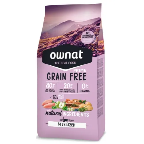 3 kg Ownat Grain Free Sterilized pienso para gatos