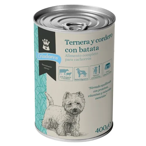 24 latas x 400 g Criadores Ternera y Cordero lata para cachorros ¡Pack Ahorro!