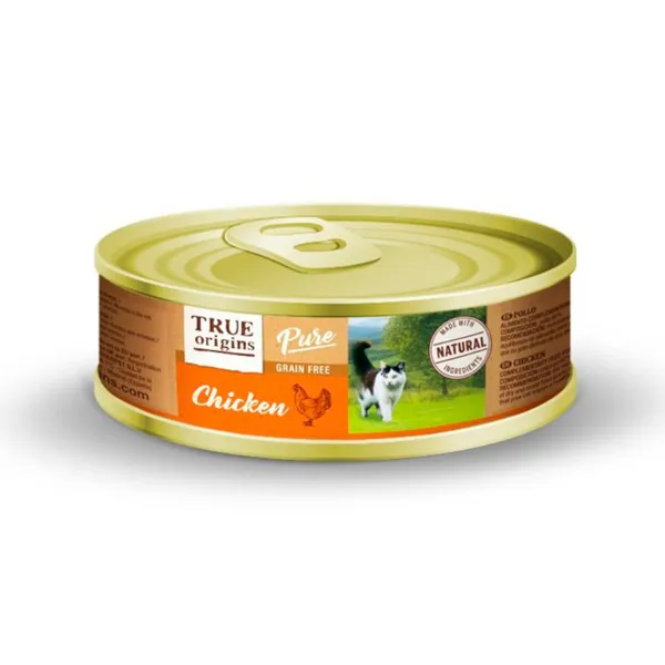 24 latas x 85 g True Origins Pure Adult Pollo lata para gatos ¡Pack ahorro!