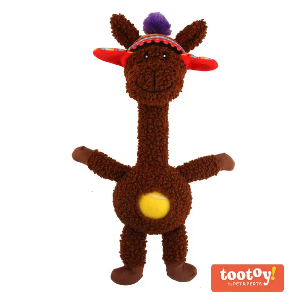 Tootoy! Comfort Long Neck Alpaca peluche con pelota para perros