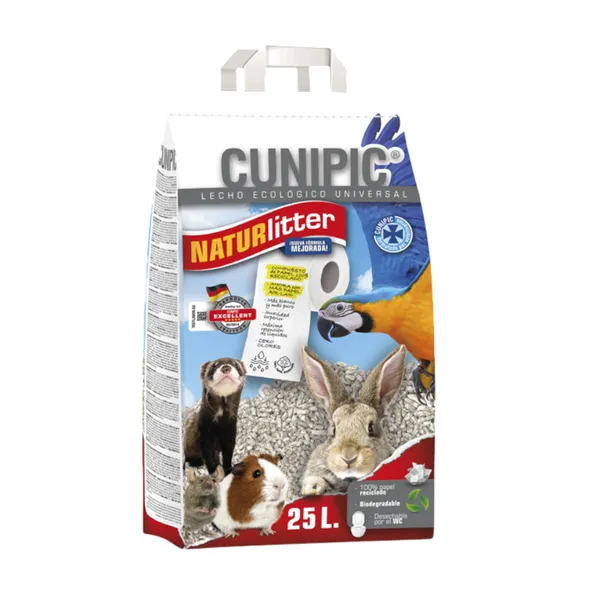 25 L Cunipic Naturlitter Lecho Ecológico Papel para aves y roedores