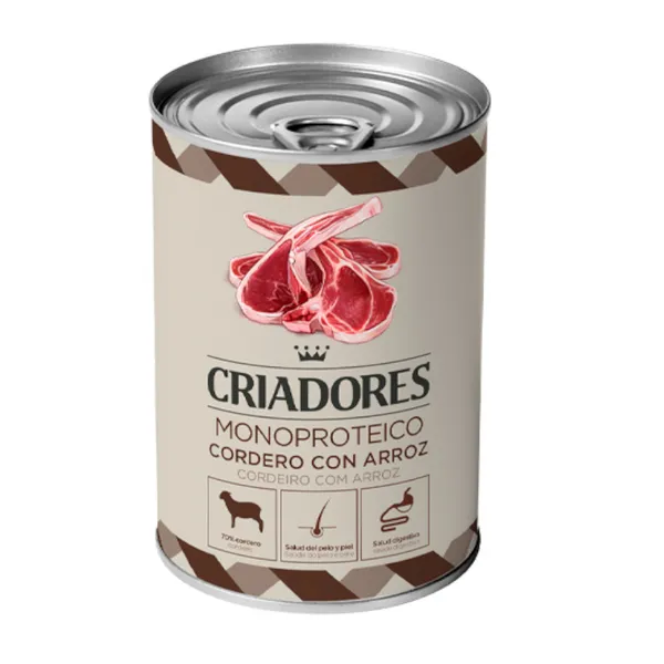24 latas x 400 g Criadores Monoproteico Cordero y Arroz lata para perros ¡Pack ahorro!