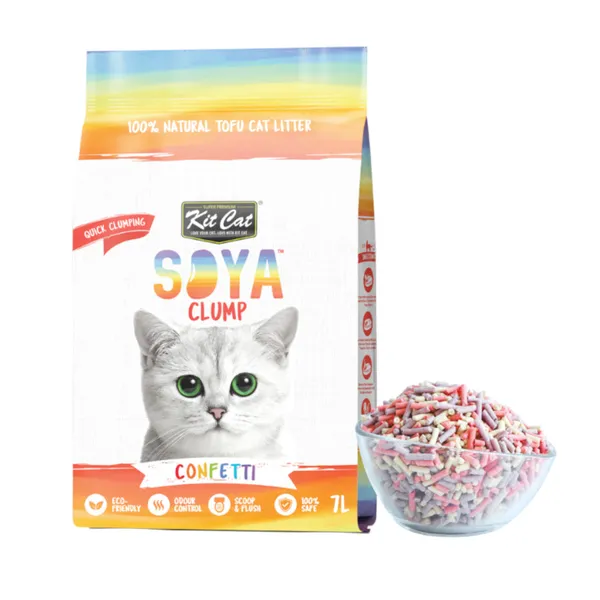 2 x 2.5 kg Kit Cat Soyaclump Confeti Arena de Soja para gatos ¡Pack Ahorro!