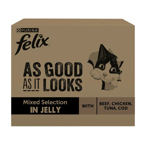 120 sobres x 85 g Felix Fantastic Mix Carne Gelatina sobre para gatos
