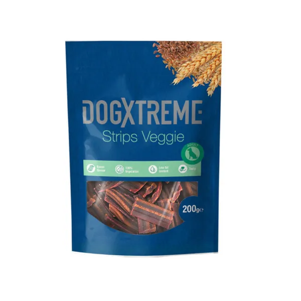 200 g Dogxtreme Tiras de Bacon Vegano snack para perros