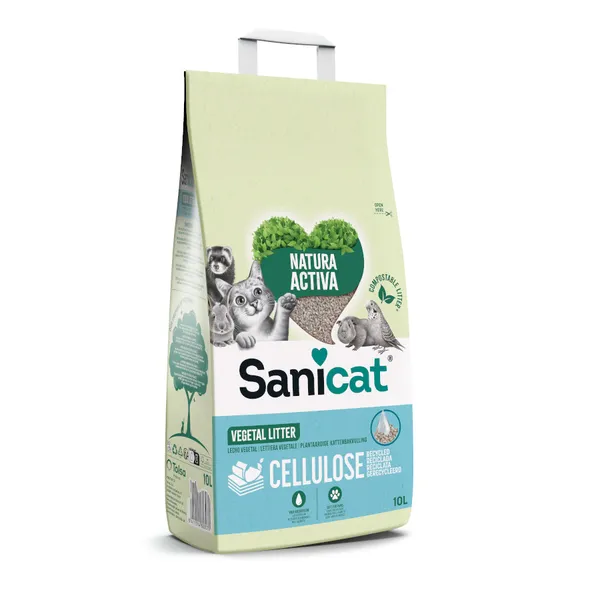 10 L Sanicat Recycled Cellulose Lecho Natural para gatos