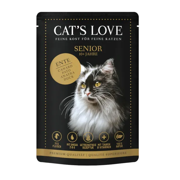 85 g Cat’s Love Senior Pato en Gelatina sobre para gatos