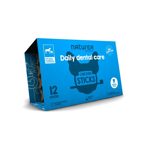 12 barritas Naturea Snacks Dentales Daily Care de Pollo para perros