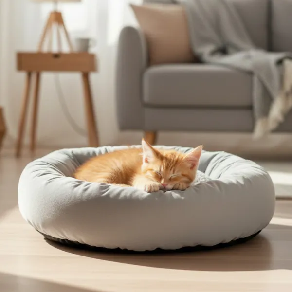 Leeby Cama Donut Gris para gatos