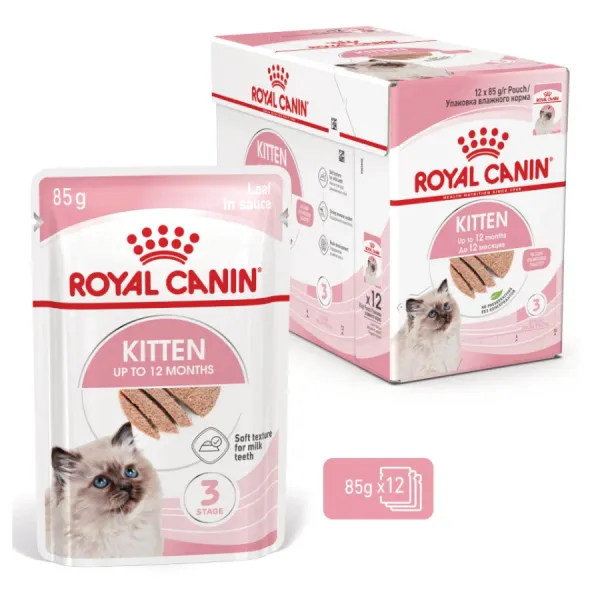 12 sobres x 85 g Royal Canin Kitten paté sobre para gatos ¡Pack ahorro!
