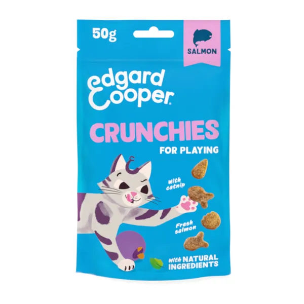 4 bolsitas x 50 g Edgard & Cooper Galletas Crunchies Salmon para gatos ¡Pack Ahorro!