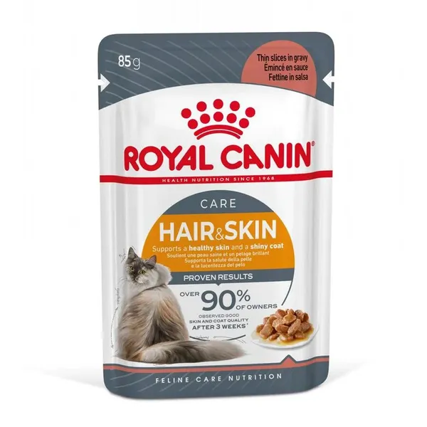 12 sobres x 85 g Royal Canin Hair and Skin sobre en salsa para gatos ¡Pack ahorro!