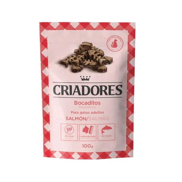 100 g Criadores Bocaditos de Salmón para gatos de razas grandes