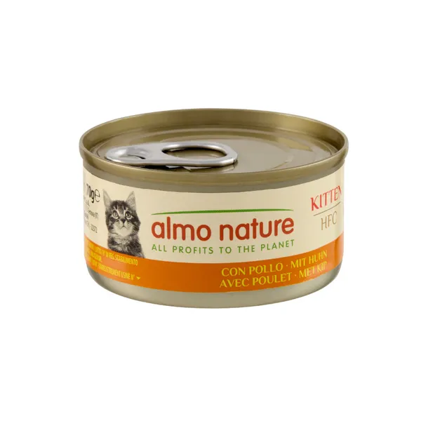 48 latas x 70 g Almo Nature Kitten HFC Pollo lata para gatos ¡Pack ahorro!