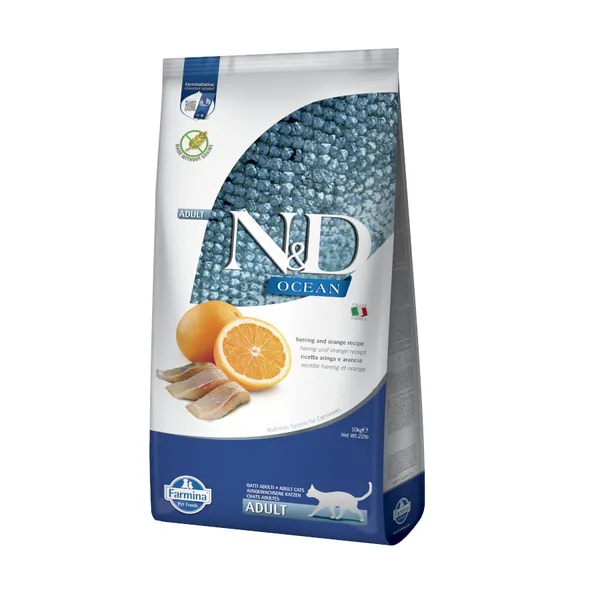 10 kg Farmina N&D Ocean Adult Pienso Calabaza y Naranja para gatos