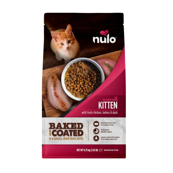 0.75 kg Nulo Baked & Coated Pienso Pollo Pavo y Pato para gatitos