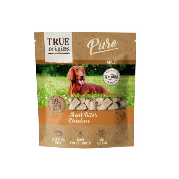 2 bolsitas x 40 g True Origins Bocaditos Pure Adult Freeze Dried Pollo para perros ¡Pack ahorro!