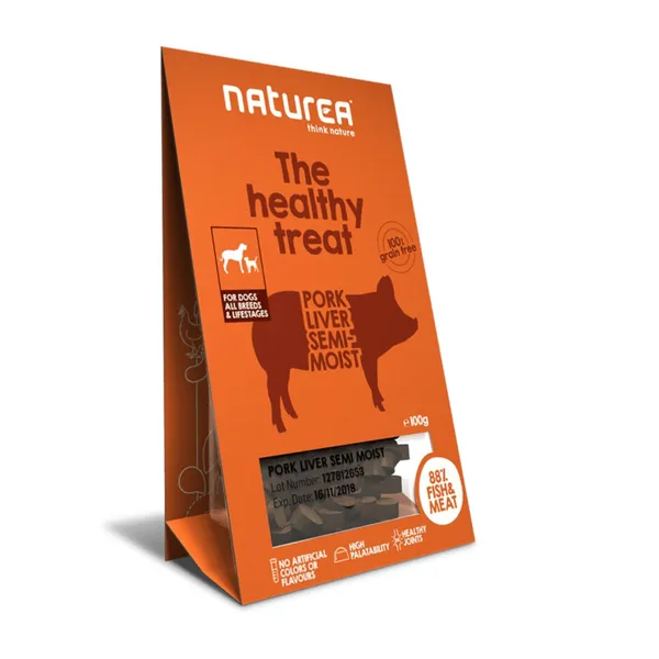 100 g Naturea Think Nature Bocaditos Hígado de Cerdo para perros