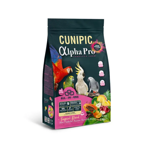 1 kg Cunipic Alpha Pro Parrots Tropical Blend pienso para loros