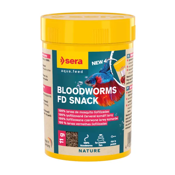 0.1 L Sera FD Larvas Rojas para peces