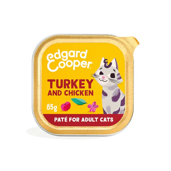 24 tarrinas x 85 g Edgard & Cooper Adult Pavo y Pollo en Paté tarrina para gatos ¡Pack ahorro!