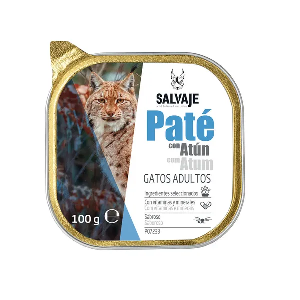 24 tarrinas x 100 g Salvaje Adulto Atún en Paté Tarrina para gatos ¡Pack ahorro!