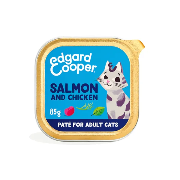 12 tarrinas x 85 g Edgard & Cooper Adult Salmón y Pollo en Paté tarrina para gatos ¡Pack ahorro!