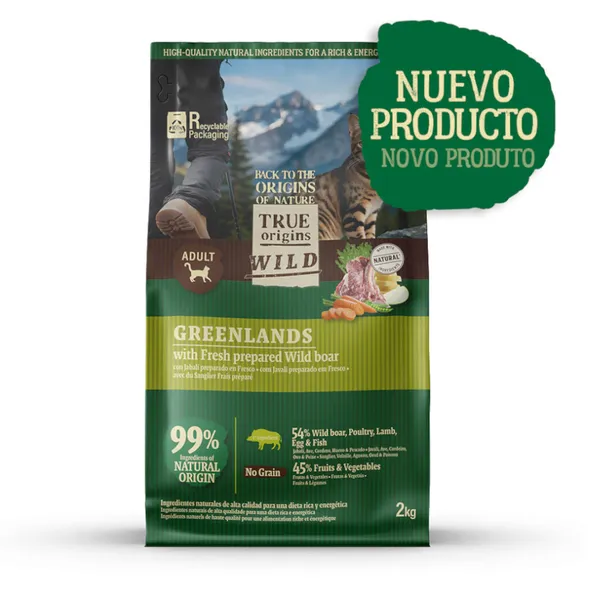 6 kg True Origins Wild Greenlands Jabalí pienso para gatos