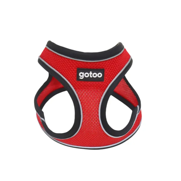 Gotoo Arnés ajustable de malla rojo para perros