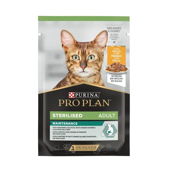 12 sobres x 85 g Pro Plan Sterilised Maintenance sobre con Pollo en salsa para gatos ¡Pack ahorro!