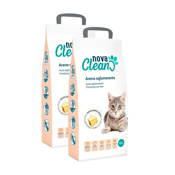 2 x 10 L Nova Clean Marsella Arena Aglomerante para gatos ¡Pack ahorro!