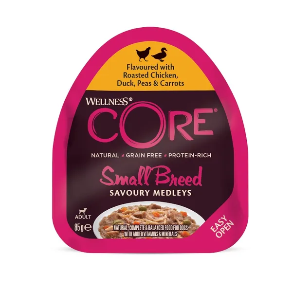 12 tarrinas x 85 g Wellness Core Small Breed Grain Free Pollo y Pato tarrina para perros ¡Pack ahorro!