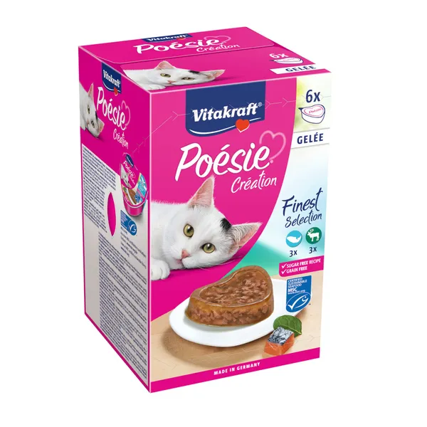 24 tarrinas x 85 g Vitakraft Poésie Pescado y carne tarrinas en gelatina para gatos ¡Pack ahorro!