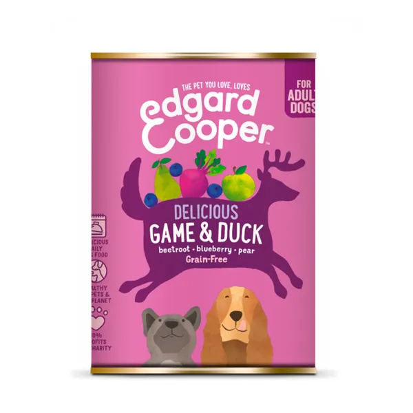 12 latas x 400 g Edgard & Cooper Adult Grain Free Venado y Pato lata para perros ¡Pack ahorro!