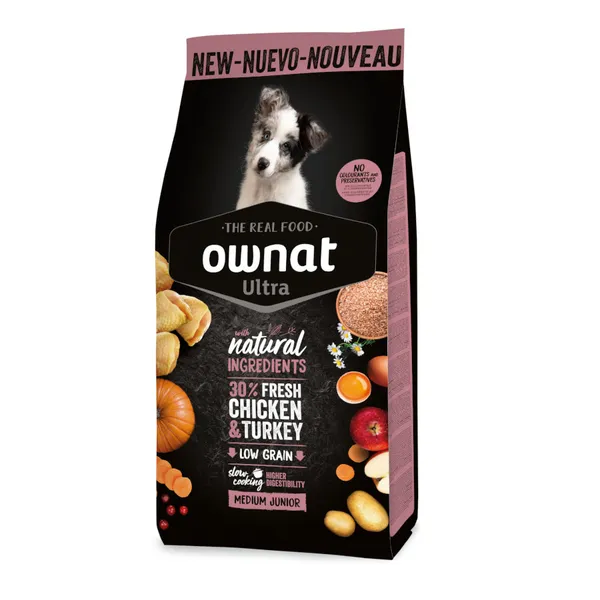 3 kg Ownat Ultra Medium Junior pienso para cachorros