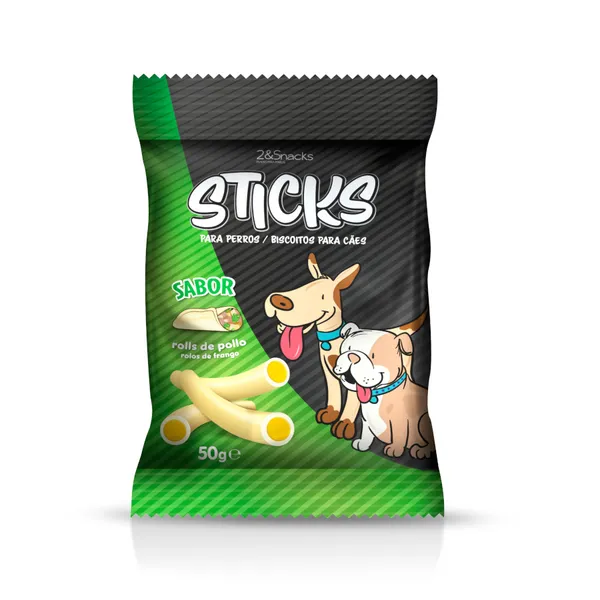 50 g 2&Snacks Sticks de Rolls de Pollo para perros