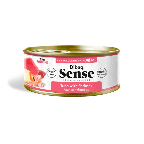 70 g Dibaq Sense Grain Free Sterilized Adult Atún con Gambas lata para gatos