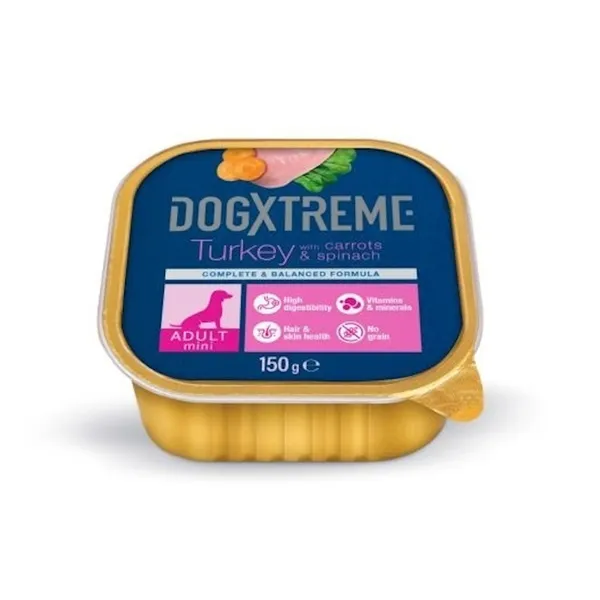 12 tarrinas x 150 g Dogxtreme Adult Mini pavo tarrina para perros ¡Pack ahorro!