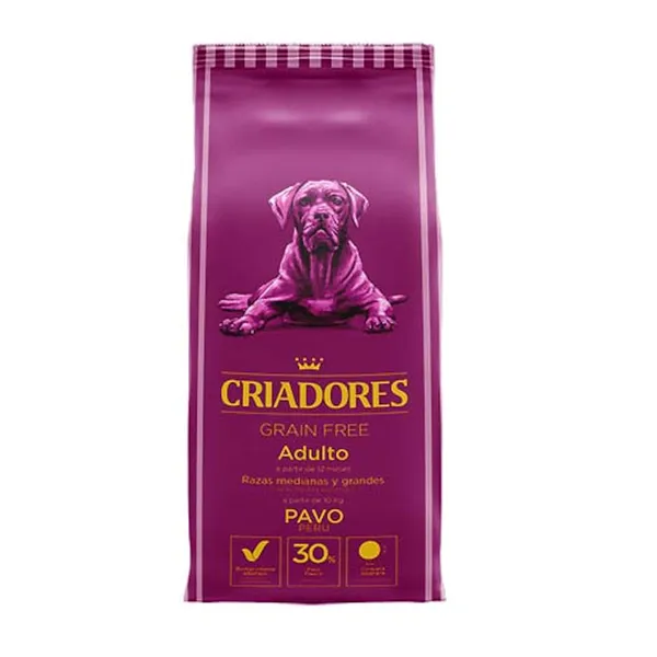 2.5 kg Criadores Adulto Grain Free Pavo pienso para perros de raza mediana y grande