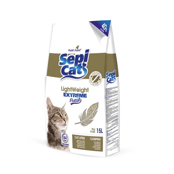 15 L Sepicat LightWeight Extreme Fresh arena aglomerante ligera para gatos
