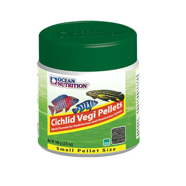 0.1 KG Ocean Nutrition Cichlid Vegi Pellets para peces cíclidos