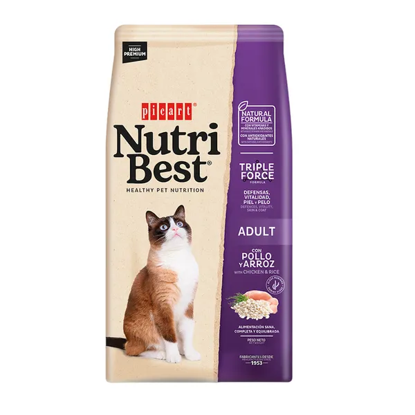15 kg Nutribest Adult Pollo y Arroz pienso para gatos