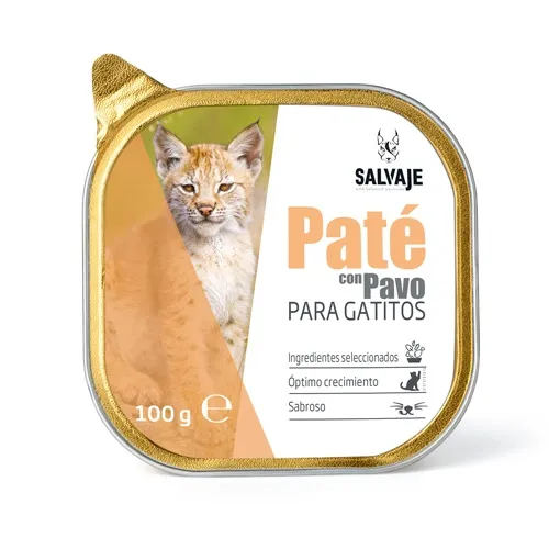100 g Salvaje Pavo en Paté Tarrina para gatitos