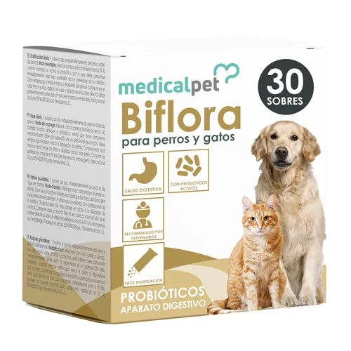 30 uds. Medicalpet Biflora probiótico para perros y gatos