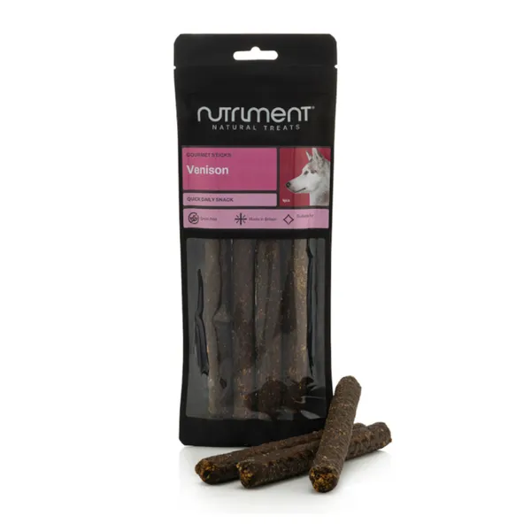 4 bolsitas x 165 g Nutriment Gourmet Barritas Ciervo Snack para perros ¡Pack Ahorro!