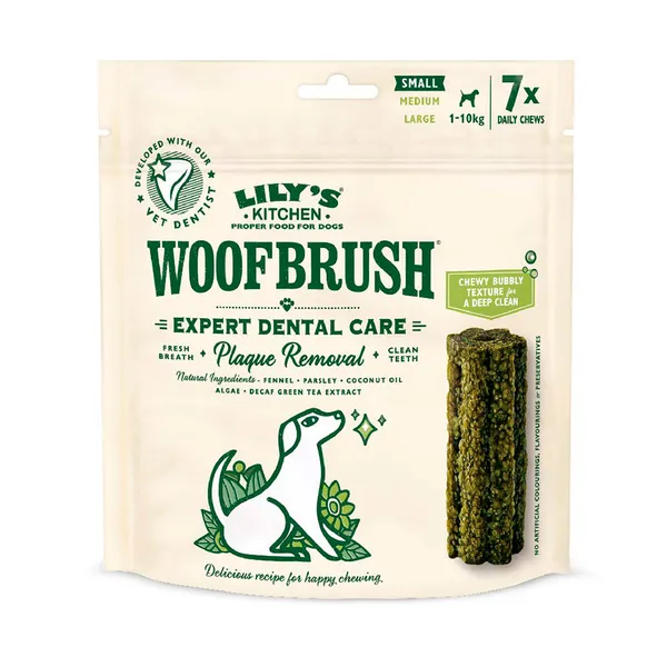 7 barritas Lily's Kitchen Snacks Dentales Woofbrush Small para perros