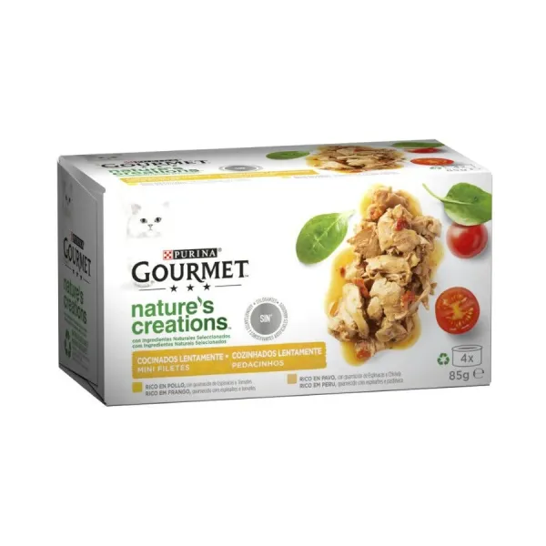 12 latas x 85 g Gourmet Nature's Creations Mini Filetes de Carne lata para gatos ¡Pack ahorro!