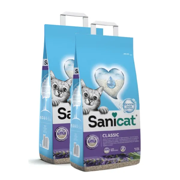 2 x 10 L Sanicat Classic Arena Absorbente Lavanda ¡Pack ahorro!